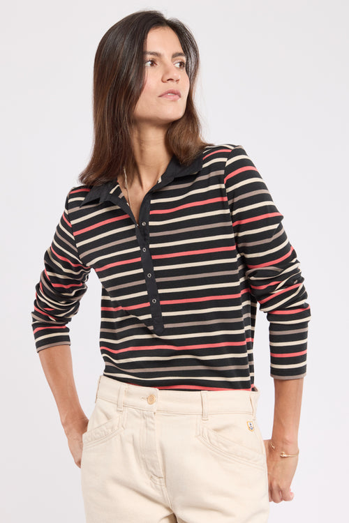 armor lux polo rayé interlock coton
