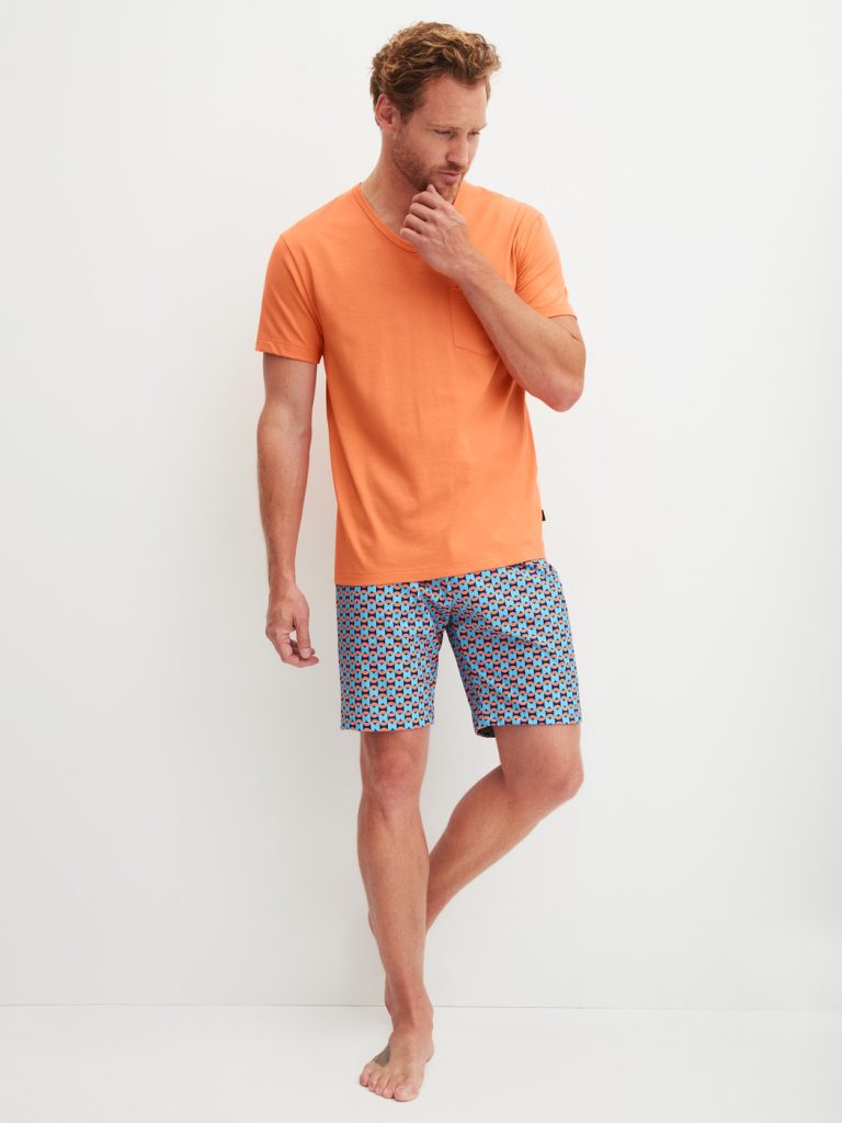 calida pyjashort col v coton