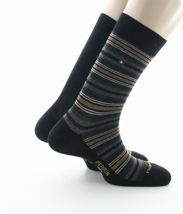 chaussettes rayés perrin hommes