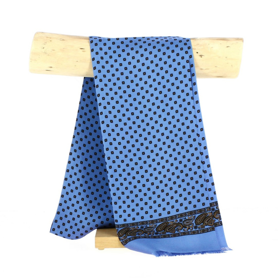 echarpettes tubulaire en soie bleu homme