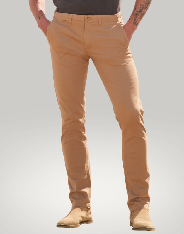 fellows pantalon chino toile de coton ocre