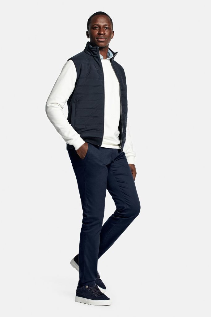 fellows pantalon chino toile de coton marine