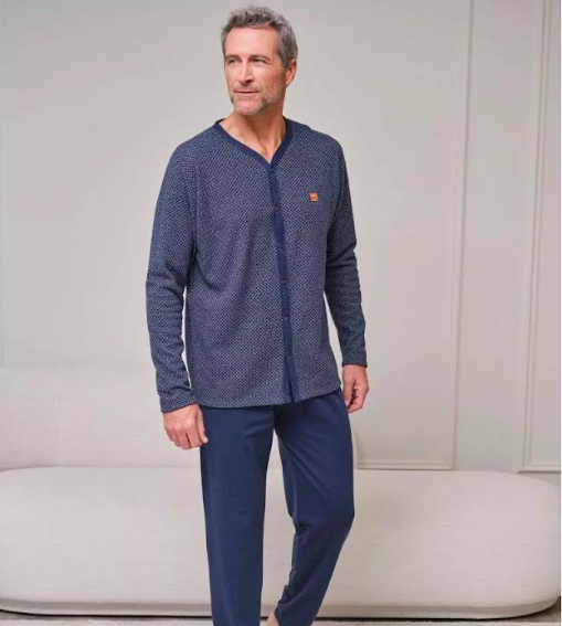 massana pyjama tout boutonné mélangé coton polyester