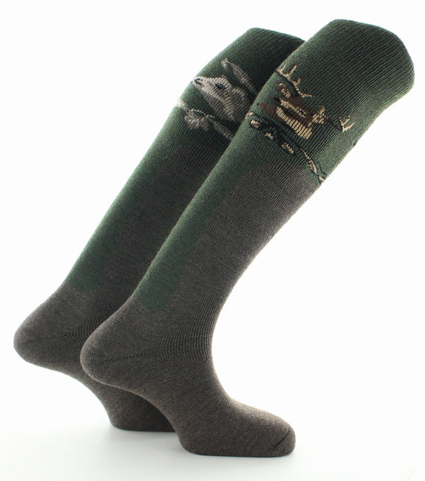 perrin lot 2 paires de mi bas en laine bouclette theme chasse assorti assorti 1